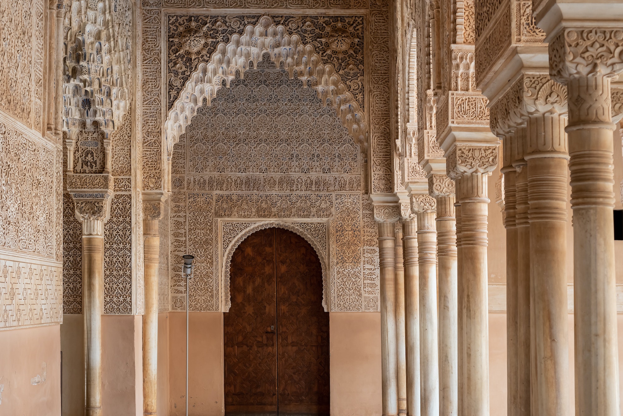 Moorish arches in The Alhambra, Granada, Spain